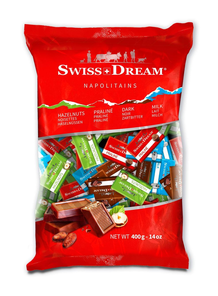 Швейцарский шоколад мини "Неаполитанский" темный и молочный, 400 г ...