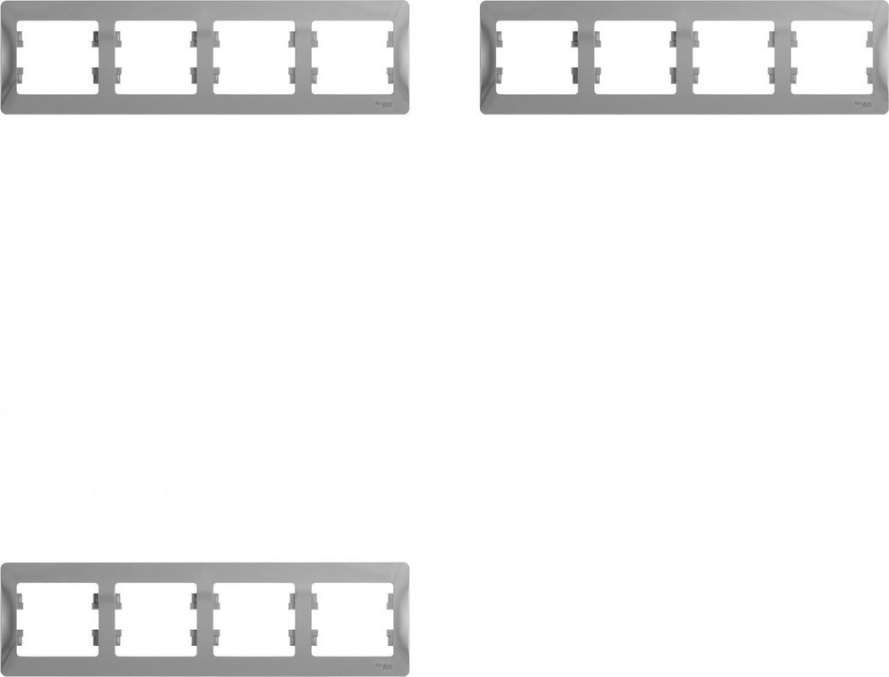 Рамка Schneider Electric Glossa четырехместная горизонтальная алюминий (комплект из 3 шт)  #1