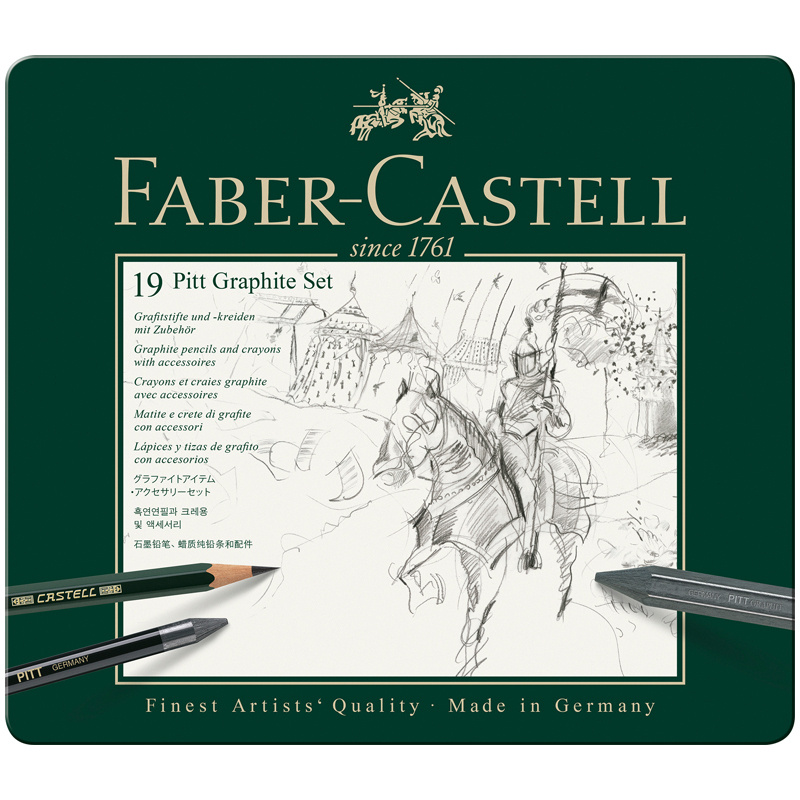 Набор карандашей ч/г Faber-Castell "Pitt Graphite", 19 предметов, заточен., метал. кор.  #1