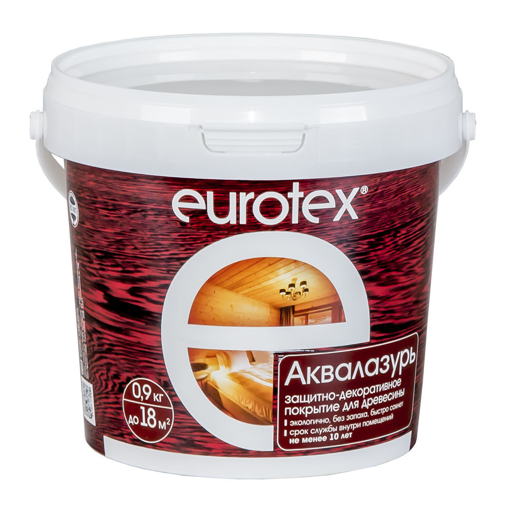 Пропитка по дереву EUROTEX Аквалазурь канадский орех 0,9л (Рогнеда)  #1