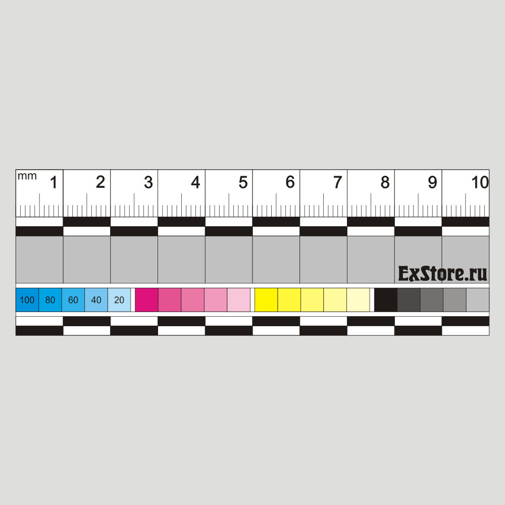 Линейка пластиковая криминалистическая с цветовой шкалой 10 см.  #1