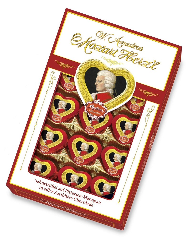 Подарочный набор Reber Mozart шоколадные конфеты сердечки, 150г  #1