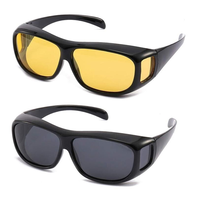 Антибликовые очки HD Vision Wrap Arounds, набор 2 шт #1