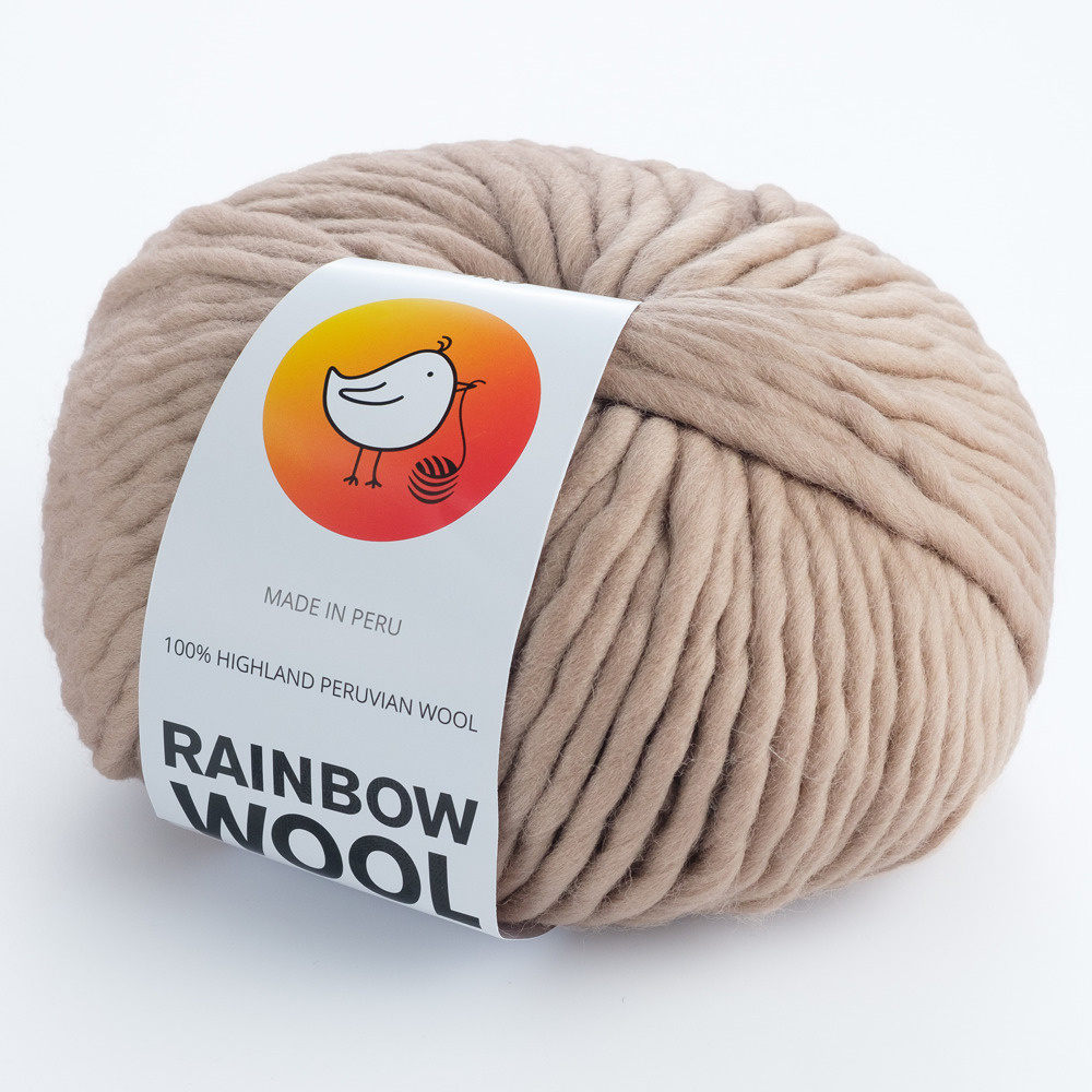 Пряжа для вязания RAINBOW WOOL (WARM TAUPE), 80м, 200гр, 100% Перуанская  шерсть - купить с доставкой по выгодным ценам в интернет-магазине OZON  (168611030)