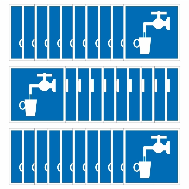 Знак-наклейка D02 "Питьевая Вода" 200х200 мм самоклеящийся виниловый на подложке 30 шт ПолиЦентр  #1