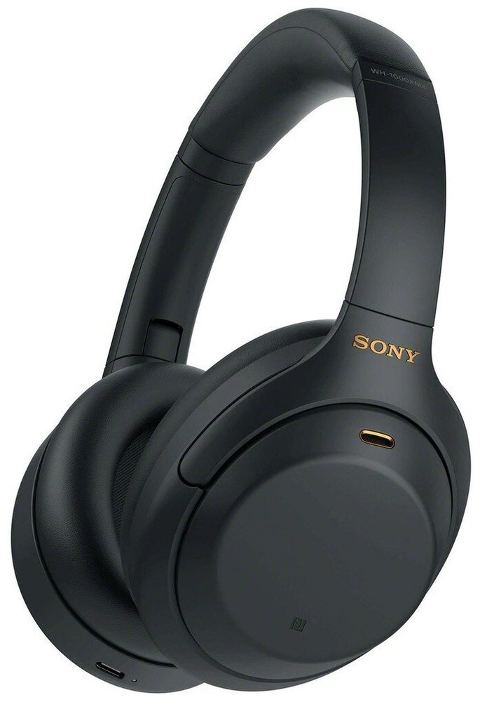 Sony Наушники беспроводные с микрофоном Sony WH-1000XM4, Bluetooth, 3.5 мм, черный  #1