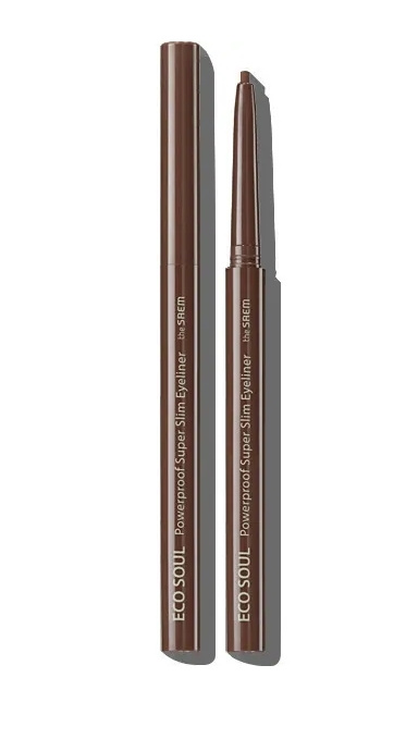 The Saem, Подводка для глаз тонкая Eco Soul Powerproof Super Slim Eyeliner BR01 Thrill Brown 0,1гр  #1