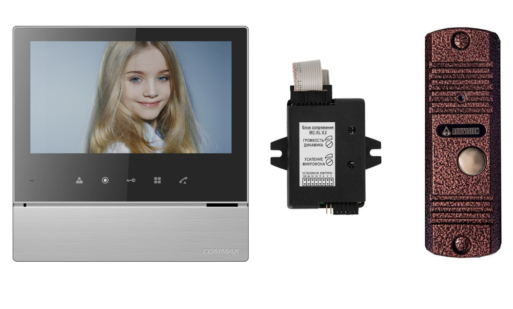 Видеодомофон Commax Комплект видеодомофона и вызывной панели CDV-70H2 ...