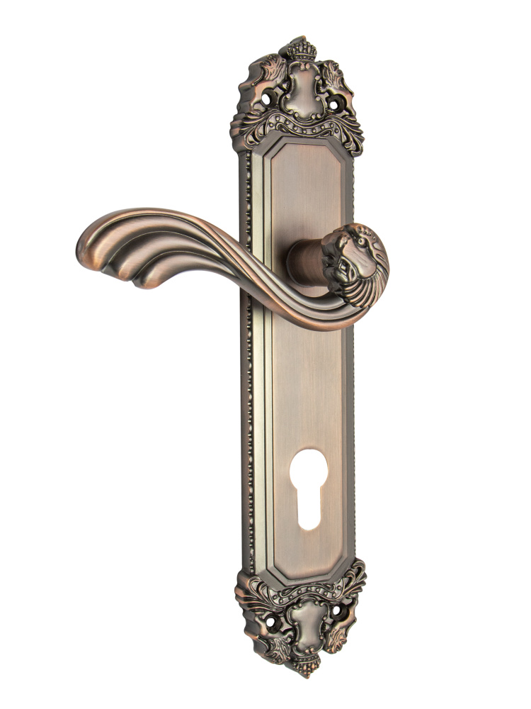 Дверные ручки на планке (2 шт) Valey Lecce MAC Античная медь (межосевое 85 мм)  #1