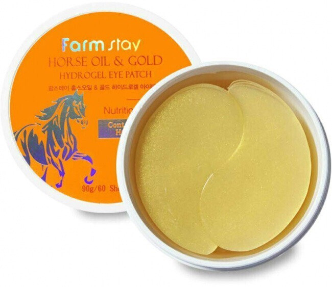Farma Stay Horse Oil Gold Hydrogel Eye Patch Патчи для глаз с золотом и