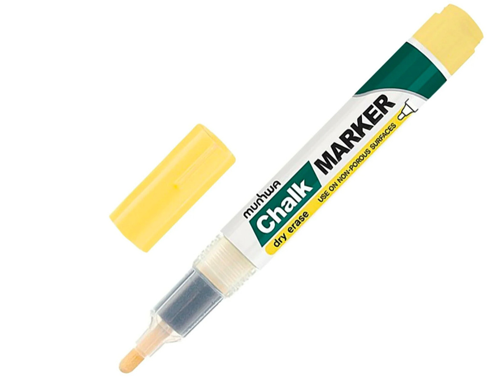 Меловой маркер Chalk marker, желтый MunHwa (1 шт.) КРЕПКОМ #1