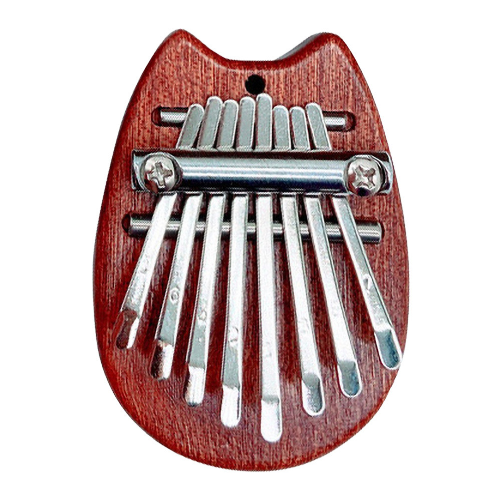 8 Keys Finger Harp Mini Kalimba Деревянный большой палец Фортепианный  музыкальный инструмент (кошка)