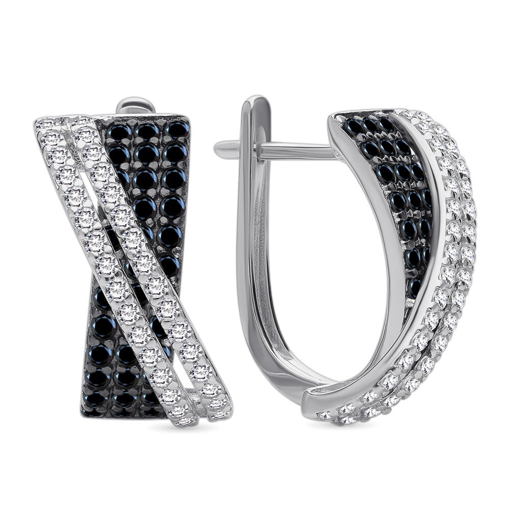 Серьги с фианитами из серебра 925 пробы - купить с доставкой по ...