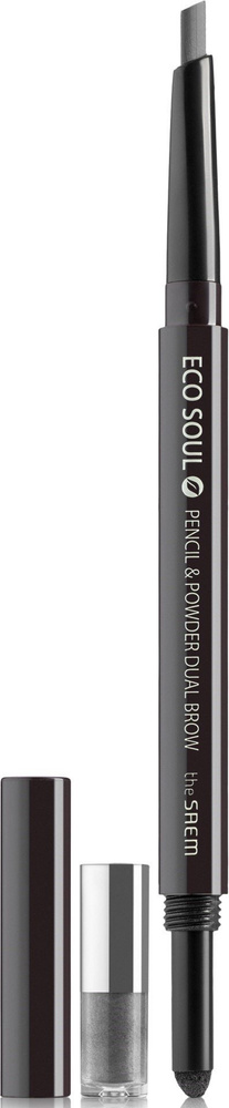 The Saem Карандаш для бровей Eco Soul Pencil & Powder Dual Brow 03.black gray, 0,5г*0,3г  #1