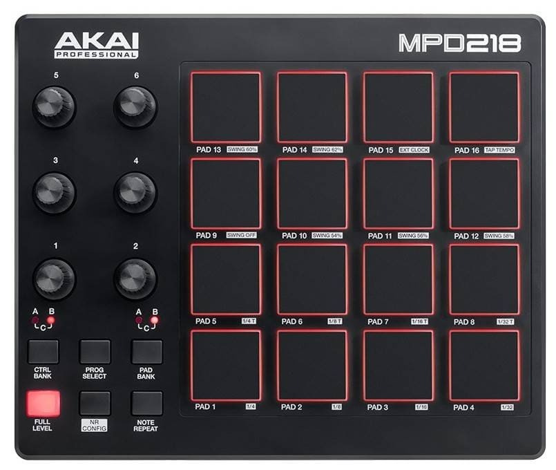 AKAI MPD 218 Ультрапортативный USB/MIDI контроллер с 16x3 MPC