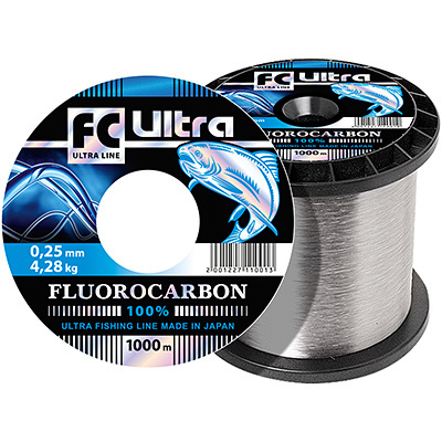 Леска для рыбалки AQUA FC Ultra Fluorocarbon 100% 0,25mm 1000m #1