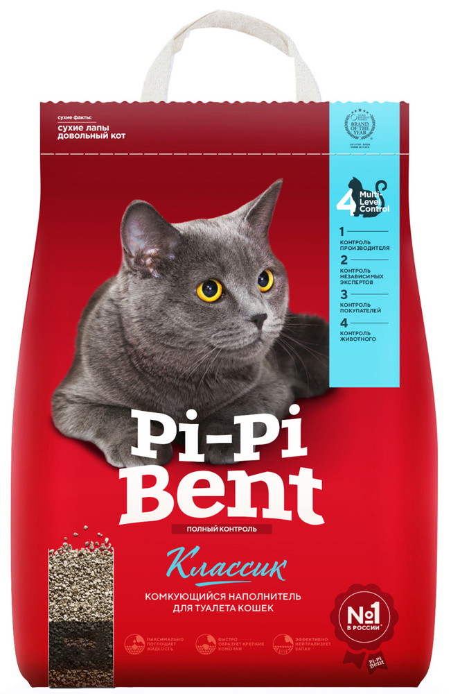 Наполнитель Pi-Pi-Bent Классик для кошек, комкующийся, 24 л, 10 кг  #1