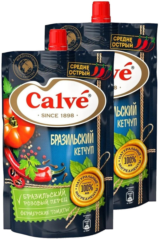 Кетчуп Calve Бразильский острый, 2 шт. по 350 г #1