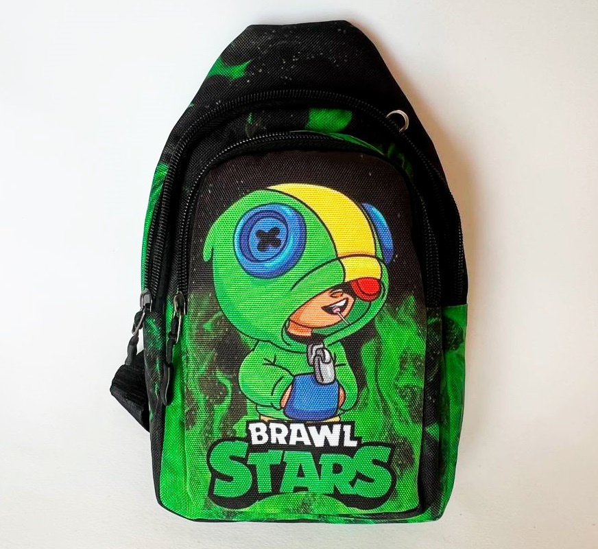 Рюкзак детский на плечо Brawl Stars Леон / сумка для мелочей детская, сумка для телефона  #1