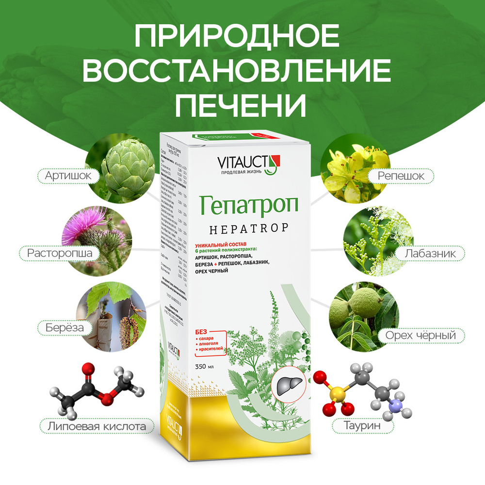 ГЕПАТРОП, 350 мл - ЗАЩИТА И ПИТАНИЕ ПЕЧЕНИ - купить с доставкой по выгодным  ценам в интернет-магазине OZON (149494665)