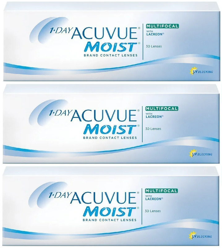 Moist Multifocal мультифокальные линзы -1.25 / LOW(слабая аддидация) / 8.4 / 14.3 / 90 штук (3 пачки #1