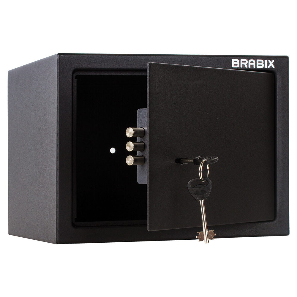 Сейф мебельный BRABIX "SF-230KL", 230х310х250 мм, ключевой замок, черный, 291146, S103BR211514 Комплект #1