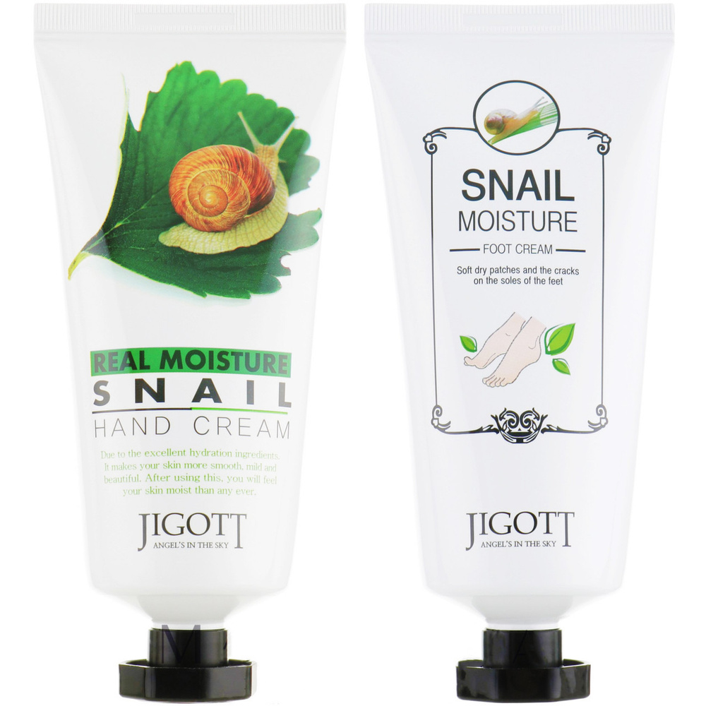 Jigott Набор кремов для рук и ног с муцином улитки Snail Real Moisture Hand & Foot Cream Set, 100 мл #1