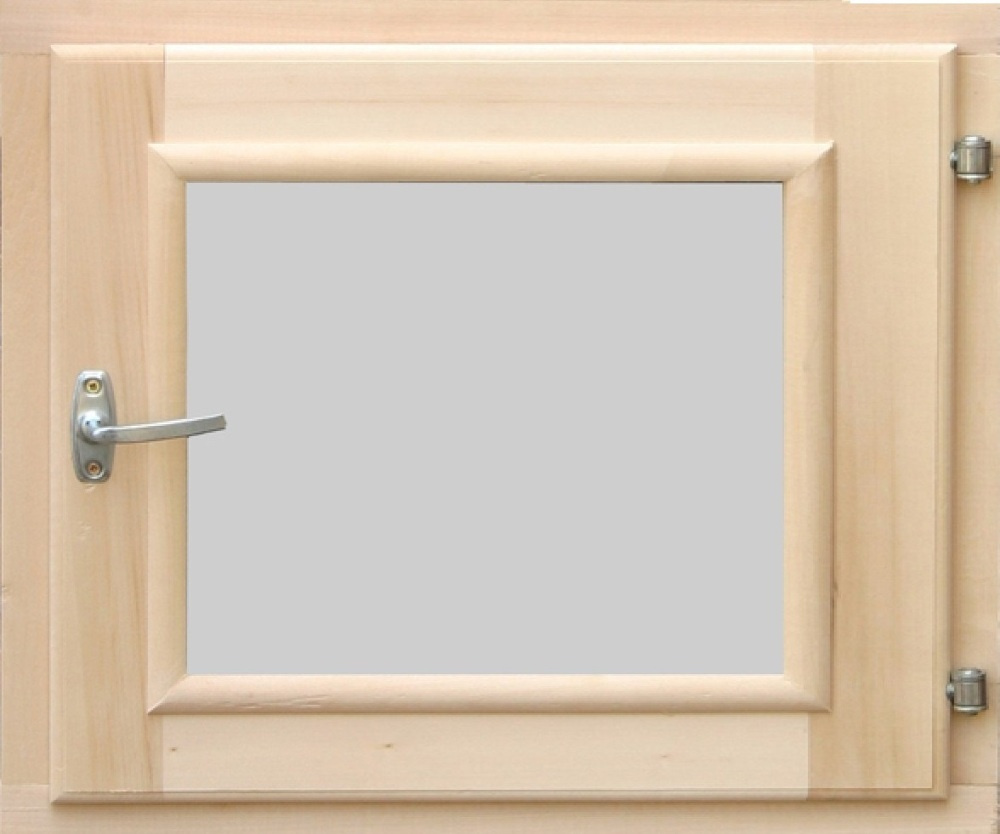 Окно деревянное со стеклопакетом 30х40 см ручка, затвор и петли в комплекте, хвоя  #1