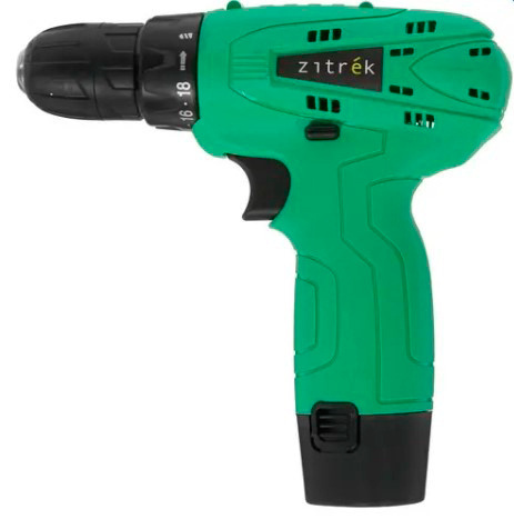 Дрель аккумуляторная Zitrek Green 12 PRO (12В, Li-ion аккум. 2шт, ЗУ, кейс, гибкий удл., сверла, биты) #1