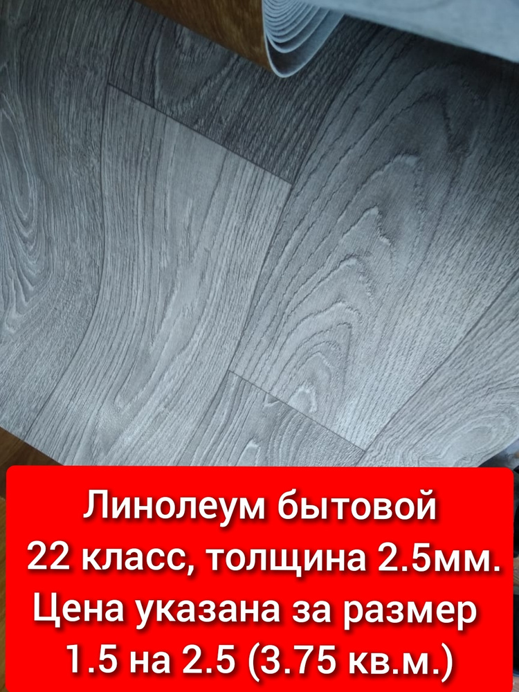 Juteks Линолеум на отрез ТБ-4 Бытовой, 2500 мм, 1500 мм #1