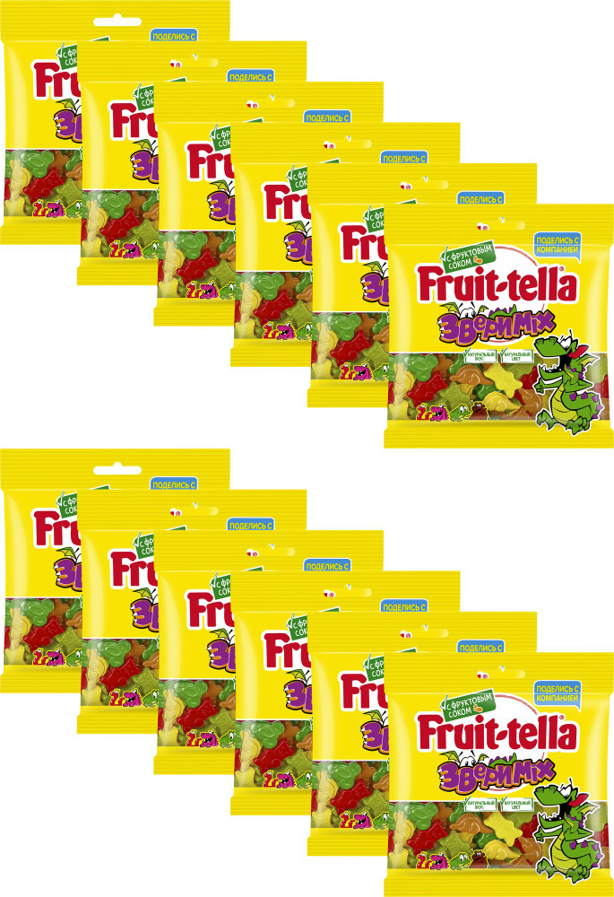 Мармелад Fruittella Звери Mix жевательный, комплект: 12 упаковок по 150 г  #1