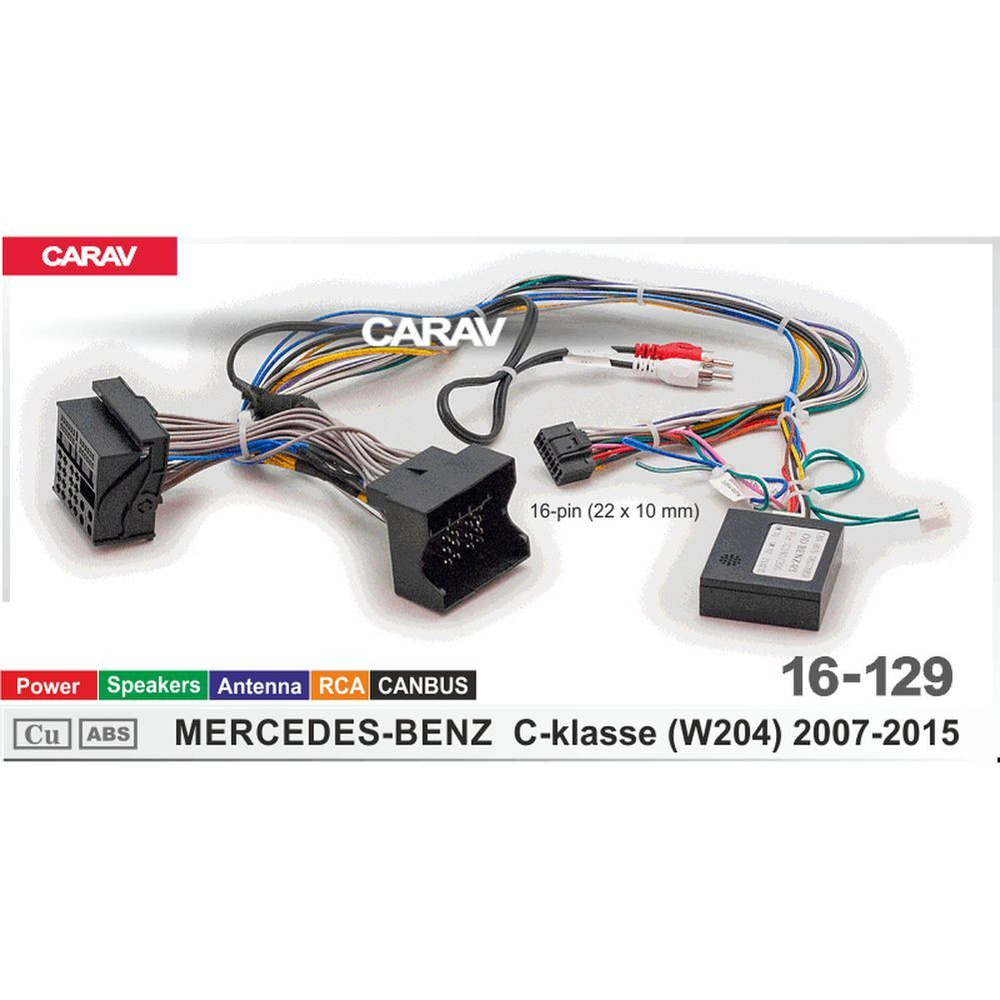 Комплект проводов для подключения Android ГУ на а/м MERCEDES-BENZ C-klasse  (W204) 2007-2015 / Питание + Колонки + Антенна + 2RCA + CANBUS CARAV 16-129  - CARAV арт. 16129 - купить по выгодной цене в интернет-магазине OZON  (708506678)