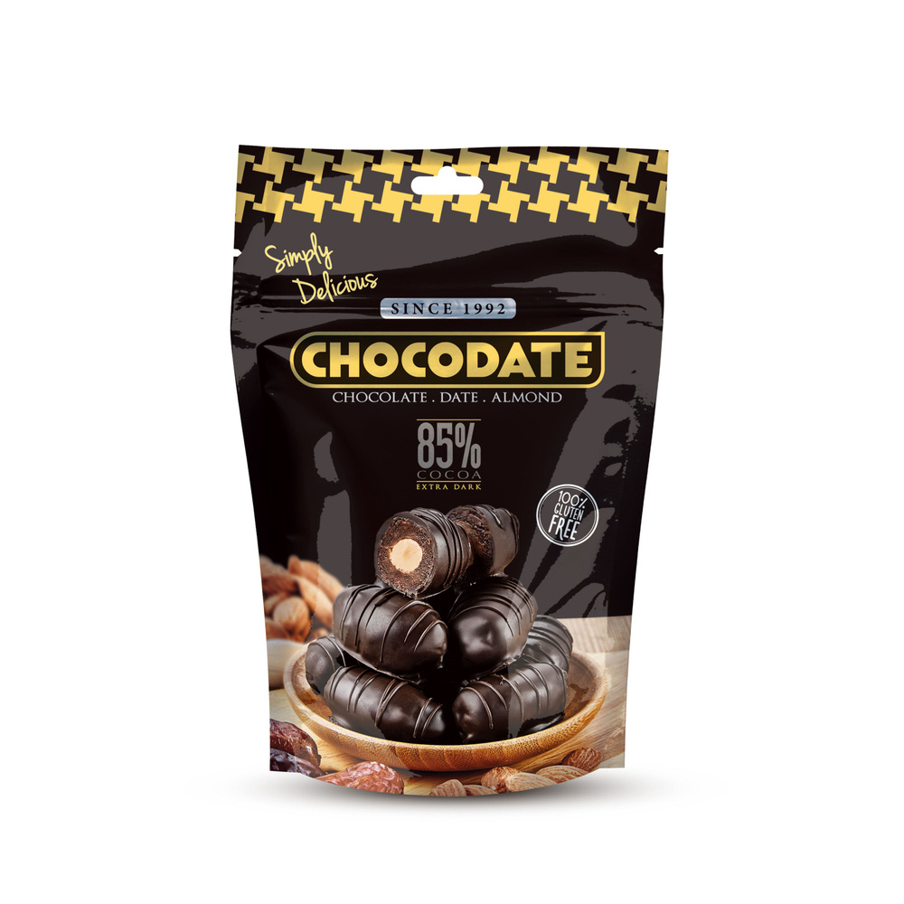 Финики с миндалем в горьком шоколаде без глютена Chocodate 100 грамм  #1