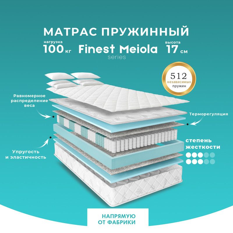 PRIME SLEEP Матрас Finest Meiola, Независимые пружины, 125х200 см #1