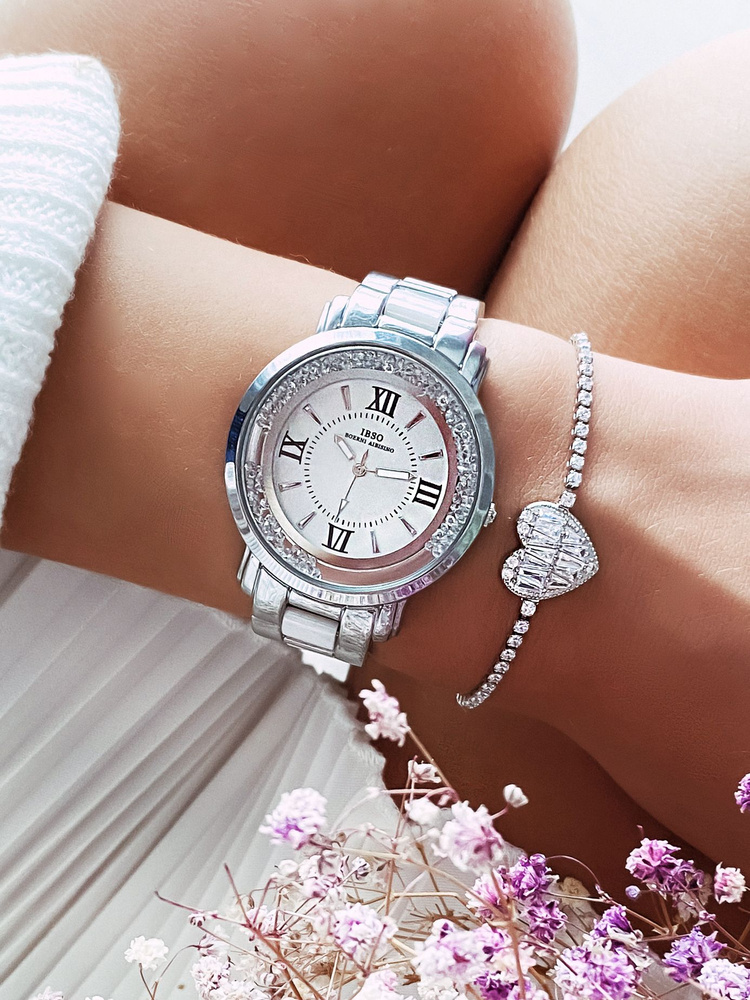 IBSO Часы наручные женские стильные на браслете/механические кварцевые/подарок женщине/водонепроницаемые - купить с доставкой по выгодным ценам в интернет-магазине OZON (242229742)