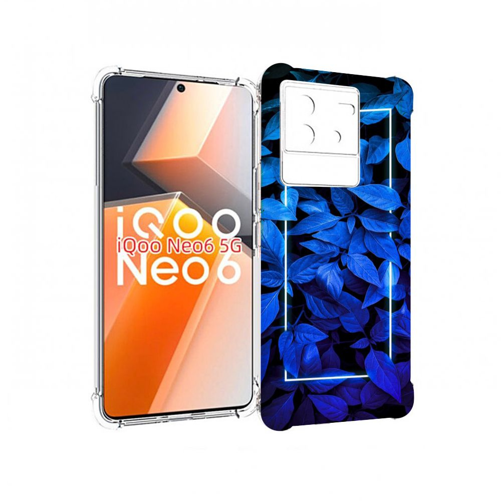 Чехол-бампер MyPads для Vivo iQoo Neo 6 5G с рисунком голубые цветочки  неон, противоударный, силиконовый, с выступами и усиленными углами для  защиты камеры - купить с доставкой по выгодным ценам в интернет-магазине