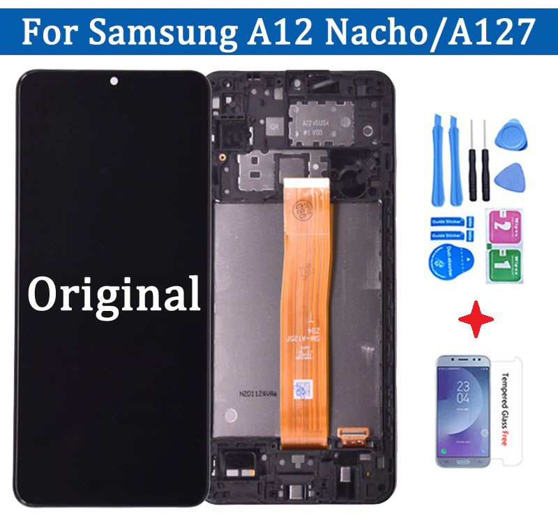 Дисплей Samsung Galaxy A12 Nacho (SM-A127F) с тачскрином черный (LCD Original) в рамке + набор инструментов #1