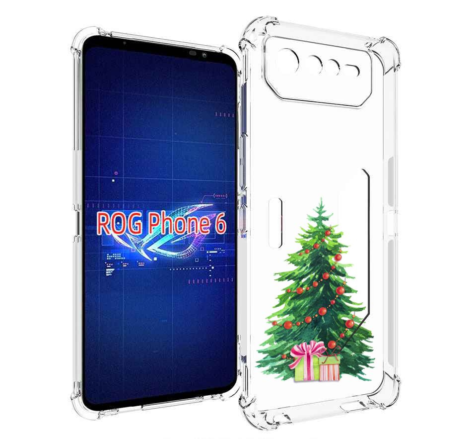 Чехол-бампер MyPads для Asus ROG Phone 6 с рисунком Елка новогодняя с  подарками акварель, противоударный, силиконовый, с выступами и усиленными  углами для защиты камеры - купить с доставкой по выгодным ценам в