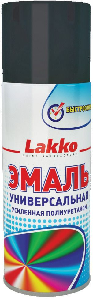 Lakko Аэрозольная краска Быстросохнущая, Глянцевое покрытие, 0.23 л, 0.15 кг, черный  #1