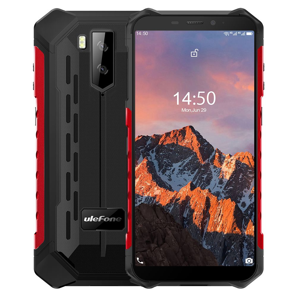 ULEFONE Смартфон Смартфон Ulefone ARMOR X5 PRO 4/64 GB RED IP68 Быстрая  зарядка / IPS-матрица 4/64 ГБ, красный