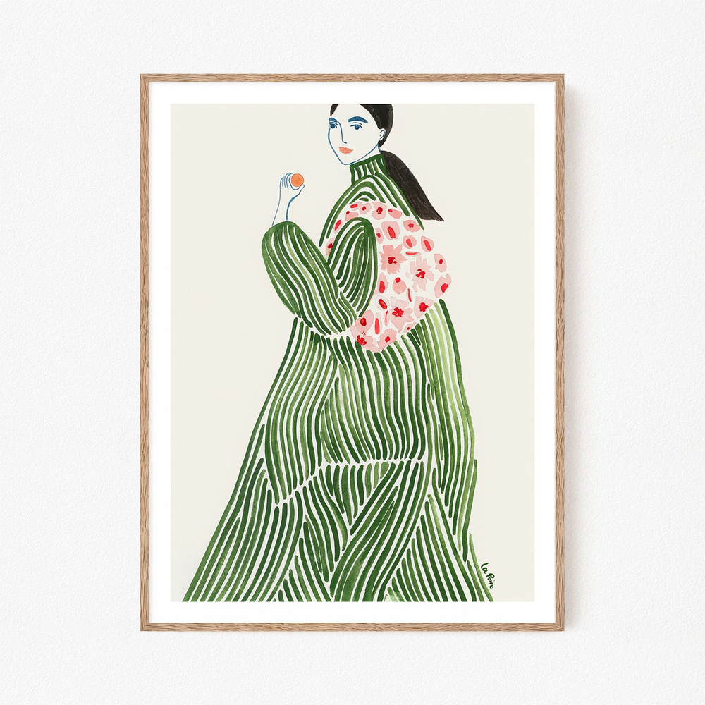 Постер для интерьера "La Poire - Green Coat", 40х50 см #1