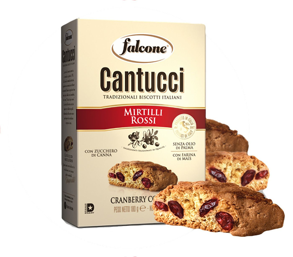 Печенье Falcone Cantucci Кантуччи с клюквой, 180 гр #1