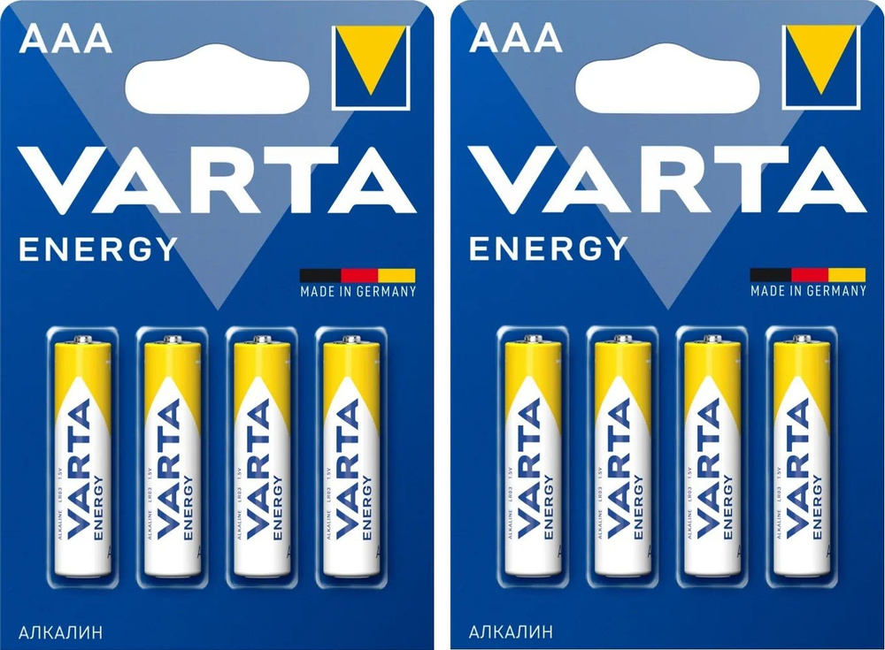 Varta Батарейка AAA, Щелочной тип, 1,5 В, 8 шт - купить с доставкой по ...
