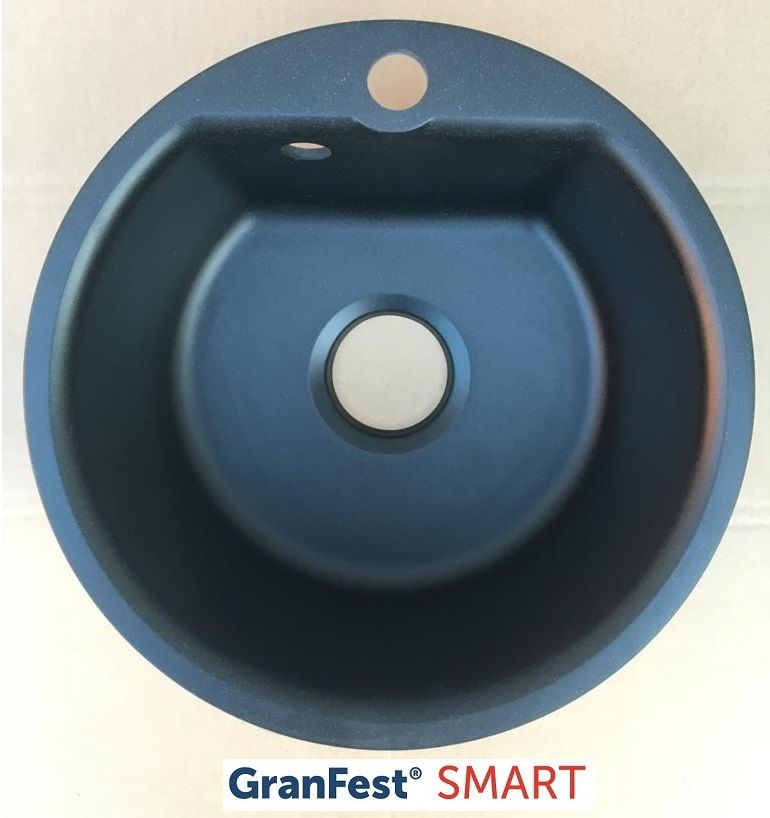 Мойка кухонная из искусственного камня GranFest SMART GF-SM 435 черный  #1