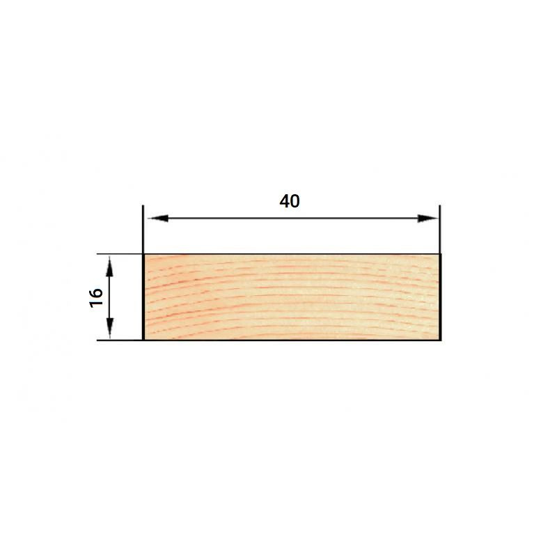 Брусок строганный срощенный, рейка деревянная (ель/сосна) 16х40, 1250 мм, 10 шт.  #1