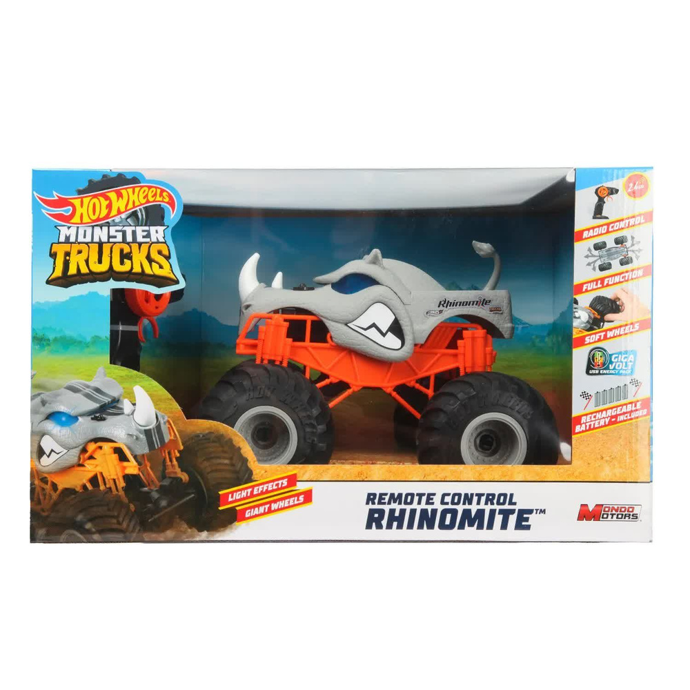 Машина Hot Wheels РУ Monster Trucks Rhinomite / Хот Вилс Радиоуправляемая -  купить с доставкой по выгодным ценам в интернет-магазине OZON (825970187)