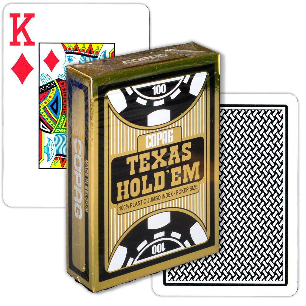 Copag Texas Holdem Gold, 100% пластиковые игральные карты, черная рубашка  #1