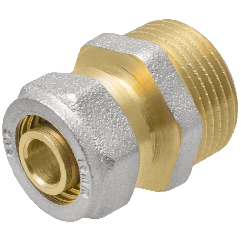 Соединитель обжимной латунный RVC 16 мм х 1/2" ц/ш для ...