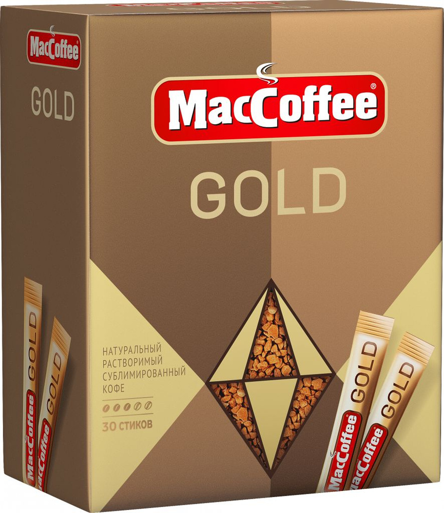 Кофе натуральный растворимый сублимированный MacCoffee Gold стики 30x2г  #1