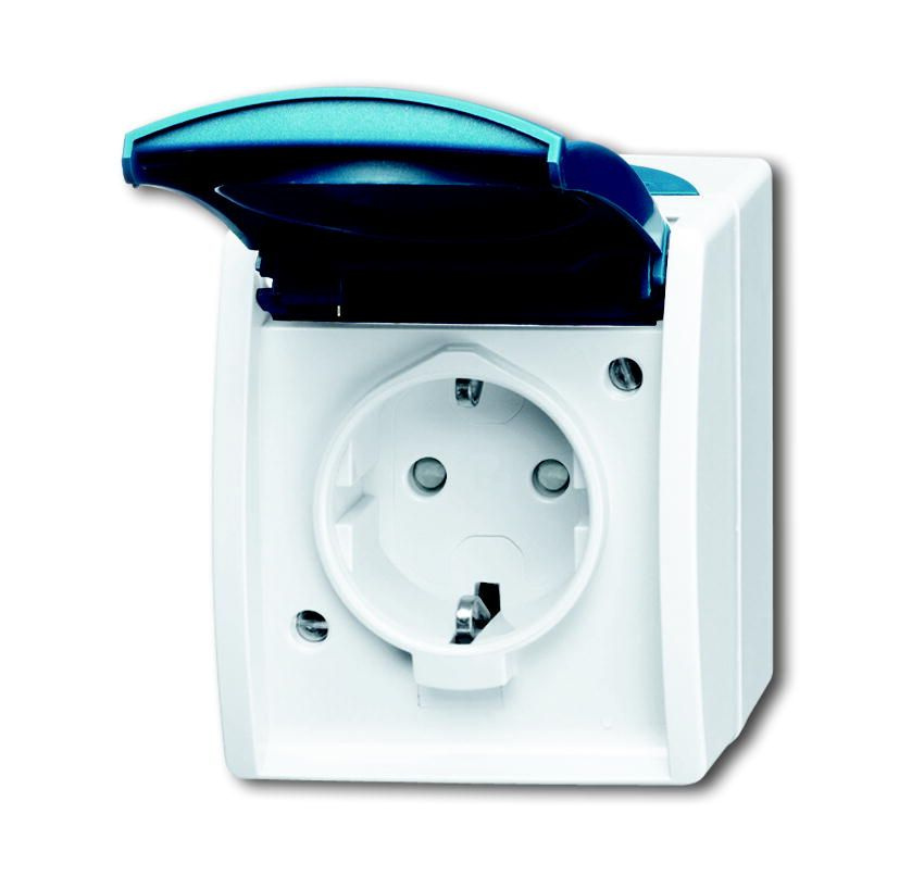 20 EW-53-500 Розетка SCHUKO 16А 250В IP44 для открытого монтажа, серия ...